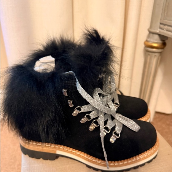 Montelliana Clara Fox Fur-Trim Shearling-Lined Suede BRAND NEW SIZE 37 7 - Picture 5 of 11